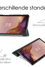 NoXx Hoesje Geschikt voor Lenovo Tab M9 Hoesje Case Hard Cover Hoes Book Case Met Screenprotector - Donkergroen