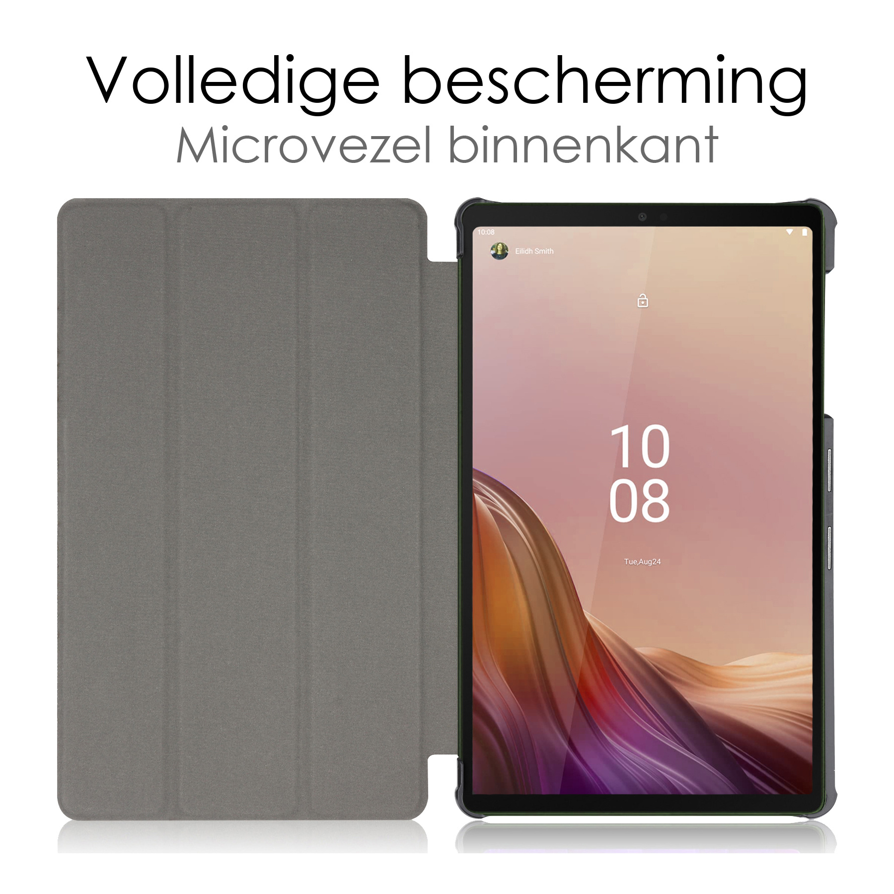 NoXx Hoesje Geschikt voor Lenovo Tab M9 Hoesje Case Hard Cover Hoes Book Case Met Screenprotector - Donkergroen
