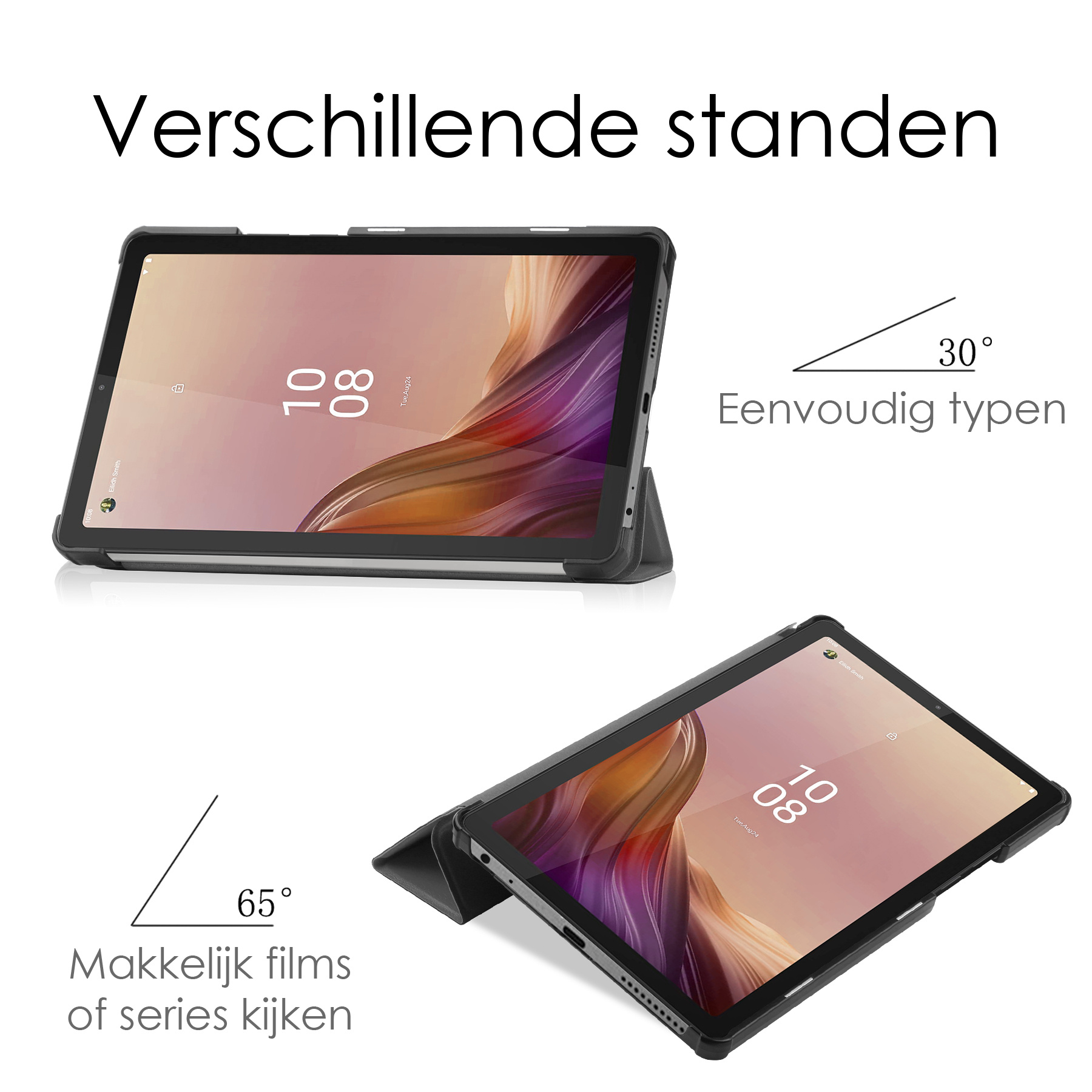 NoXx Hoesje Geschikt voor Lenovo Tab M9 Hoesje Case Hard Cover Hoes Book Case Met Screenprotector - Grijs