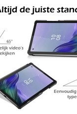 Nomfy Hoes Geschikt voor Lenovo Tab M9 Hoes Tri-fold Tablet Hoesje Case Met Screenprotector - Hoesje Geschikt voor Lenovo Tab M9 Hoesje Hardcover Bookcase - Donkerblauw