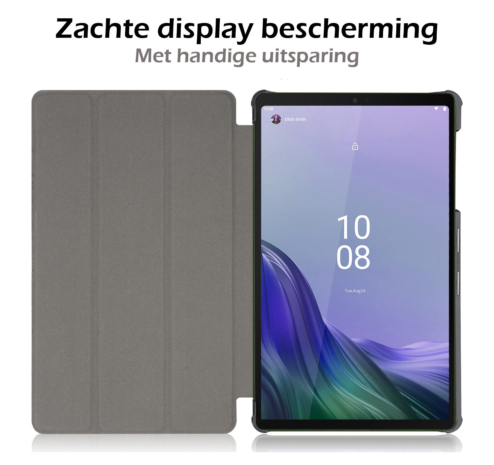 Nomfy Hoes Geschikt voor Lenovo Tab M9 Hoes Tri-fold Tablet Hoesje Case Met Screenprotector - Hoesje Geschikt voor Lenovo Tab M9 Hoesje Hardcover Bookcase - Zwart