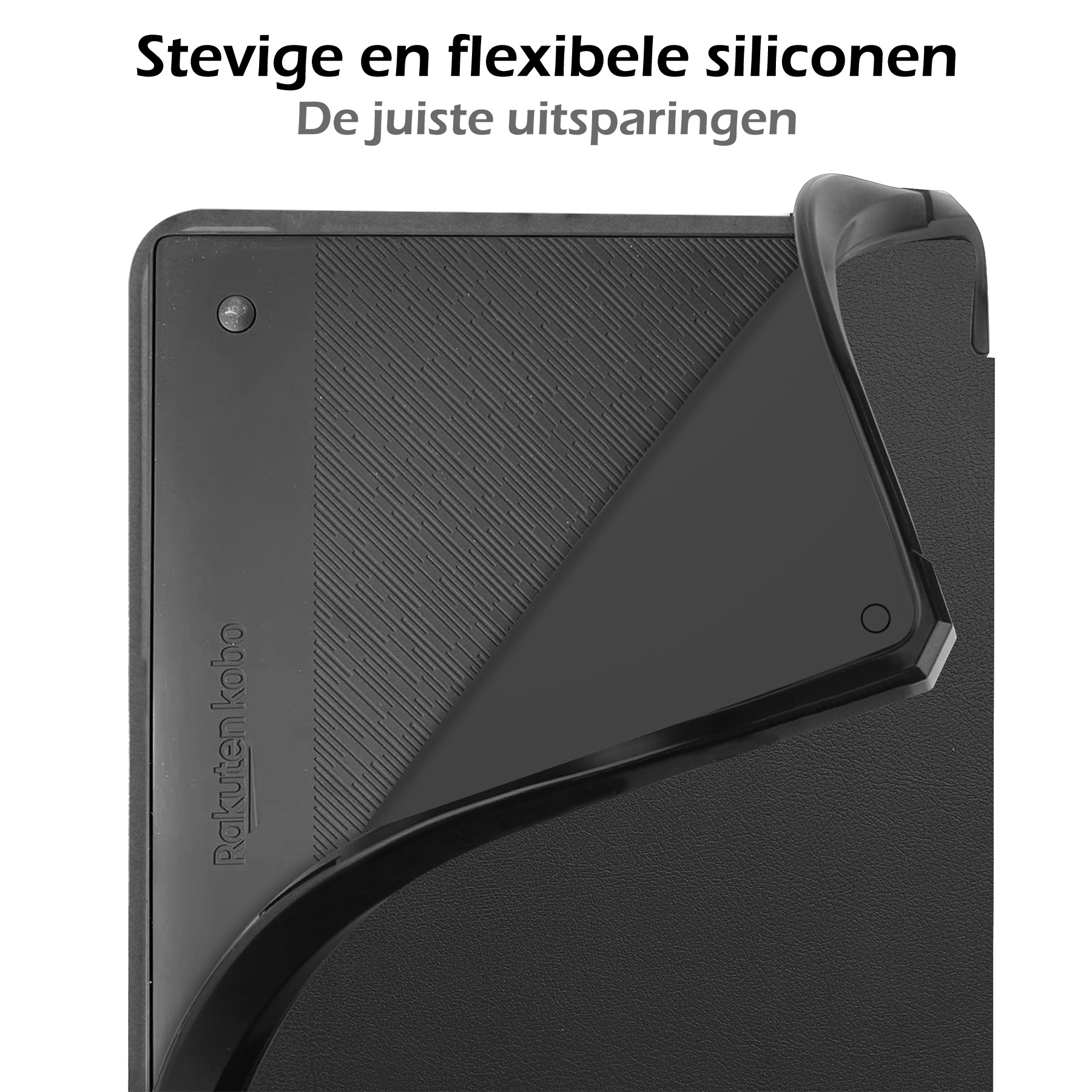 Nomfy Hoesje Geschikt voor Kobo Elipsa 2E Hoes Book Case - Hoes Geschikt voor Kobo Elipsa 2E Hoesje Book Cover - Zwart