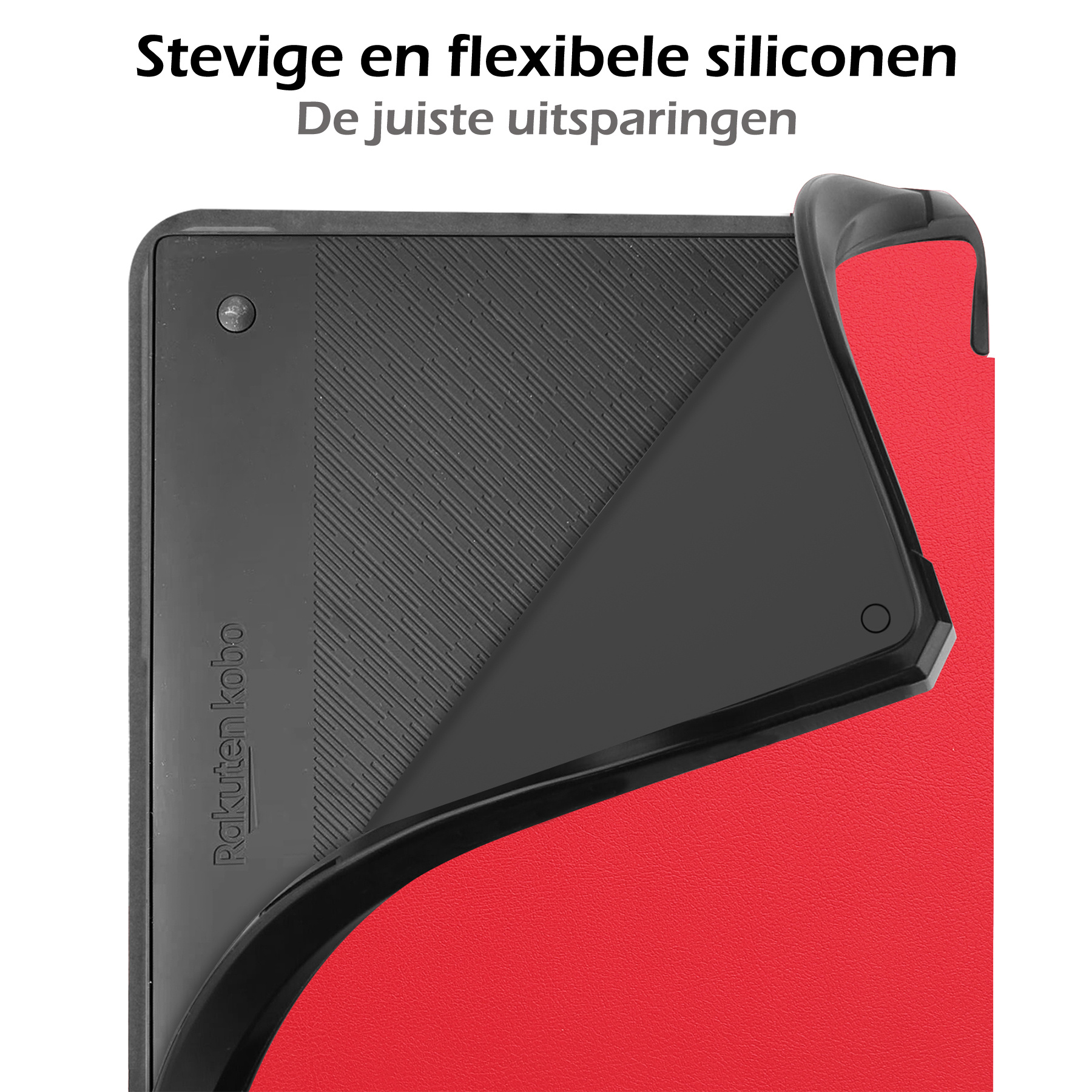 Nomfy Hoesje Geschikt voor Kobo Elipsa 2E Hoes Book Case - Hoes Geschikt voor Kobo Elipsa 2E Hoesje Book Cover - Rood