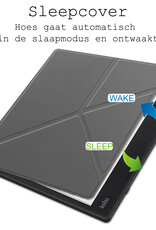 BASEY. Hoes Geschikt voor Kobo Elipsa 2E Hoesje Bookcase Cover Hoes - Hoesje Geschikt voor Kobo Elipsa 2E Hoes Cover Case - Grijs