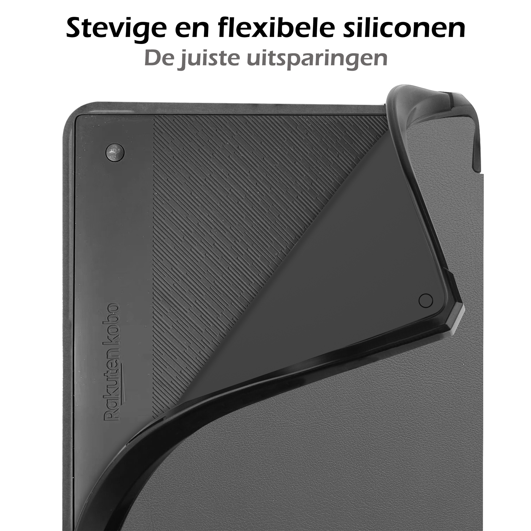 Nomfy Hoesje Geschikt voor Kobo Elipsa 2E Hoes Book Case - Hoes Geschikt voor Kobo Elipsa 2E Hoesje Book Cover - Grijs