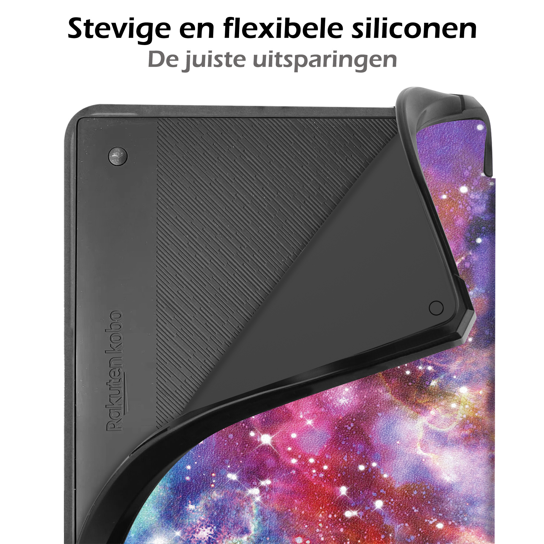 Nomfy Hoesje Geschikt voor Kobo Elipsa 2E Hoes Book Case - Hoes Geschikt voor Kobo Elipsa 2E Hoesje Book Cover - Galaxy