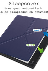 Nomfy Hoesje Geschikt voor Kobo Elipsa 2E Hoes Book Case - Hoes Geschikt voor Kobo Elipsa 2E Hoesje Book Cover - Donkerblauw