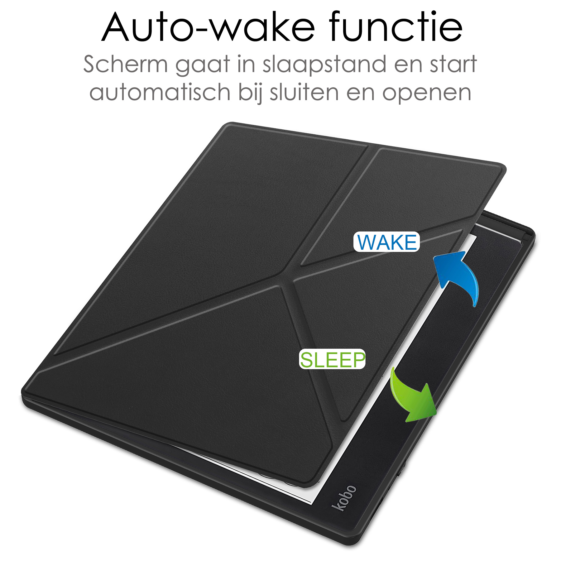 NoXx Hoes Geschikt voor Kobo Elipsa 2E Hoesje Bookcase Cover Book Case Hoes Sleepcover - Zwart