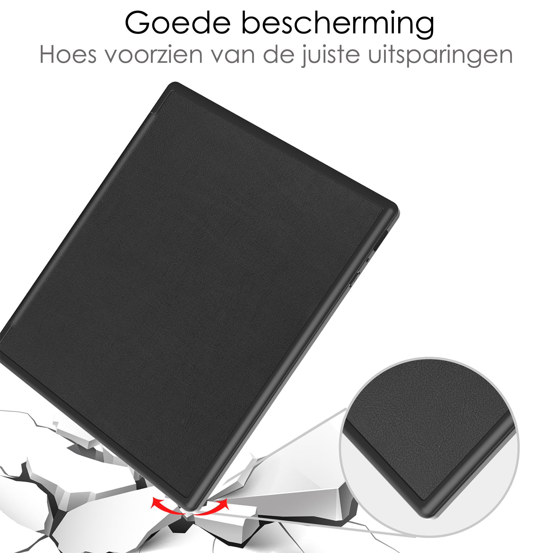 NoXx Hoes Geschikt voor Kobo Elipsa 2E Hoesje Bookcase Cover Book Case Hoes Sleepcover - Zwart