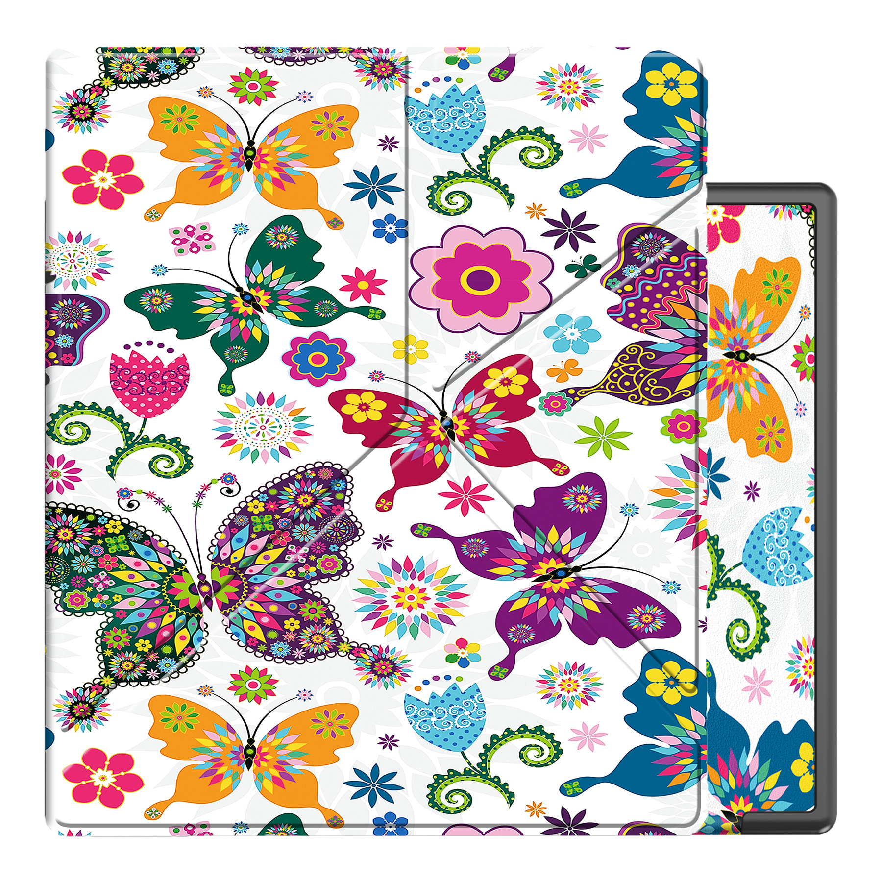 NoXx Hoes Geschikt voor Kobo Elipsa 2E Hoesje Bookcase Cover Book Case Hoes Sleepcover - Vlinders