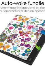 NoXx Hoes Geschikt voor Kobo Elipsa 2E Hoesje Bookcase Cover Book Case Hoes Sleepcover - Vlinders