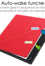 NoXx Hoes Geschikt voor Kobo Elipsa 2E Hoesje Bookcase Cover Book Case Hoes Sleepcover - Rood