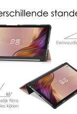 NoXx Hoesje Geschikt voor Lenovo Tab M9 Hoesje Case Hard Cover Hoes Book Case Met Screenprotector - Rosé goud