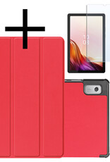 NoXx Hoesje Geschikt voor Lenovo Tab M9 Hoesje Case Hard Cover Hoes Book Case Met Screenprotector - Rood