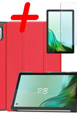 BASEY. Hoesje Geschikt voor Lenovo Tab M9 Hoes Case Tablet Hoesje Tri-fold Met Screenprotector - Hoes Geschikt voor Lenovo Tab M9 Hoesje Hard Cover Bookcase Hoes - Rood