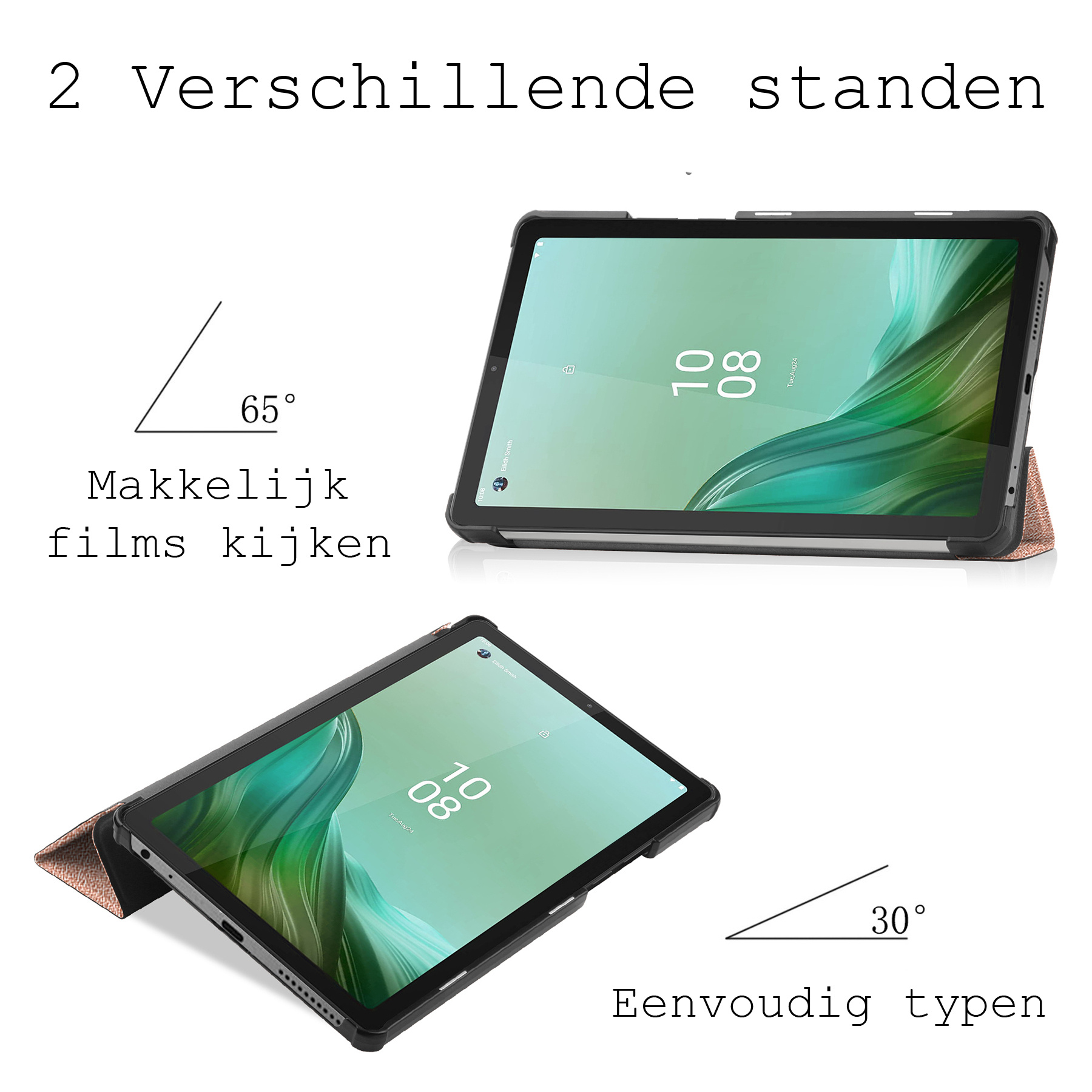 BASEY. Hoesje Geschikt voor Lenovo Tab M9 Hoes Case Tablet Hoesje Tri-fold Met Screenprotector - Hoes Geschikt voor Lenovo Tab M9 Hoesje Hard Cover Bookcase Hoes - Rosé goud