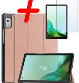 BASEY. BASEY. Lenovo Tab M9 Hoes Met Screenprotector - Rosé Goud