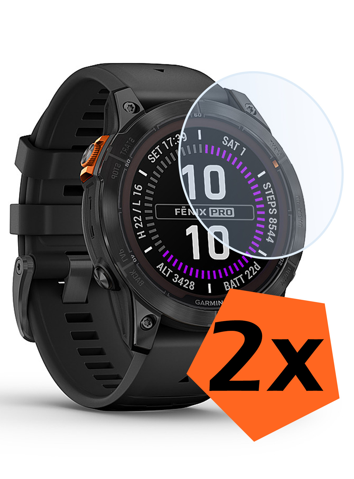 Nomfy Screenprotector Geschikt voor Garmin Fenix 7 Pro Screenprotector Bescherm Glas - Screen Protector Geschikt voor Garmin Fenix 7 Pro Screenprotector Tempered Glass - 2 PACK