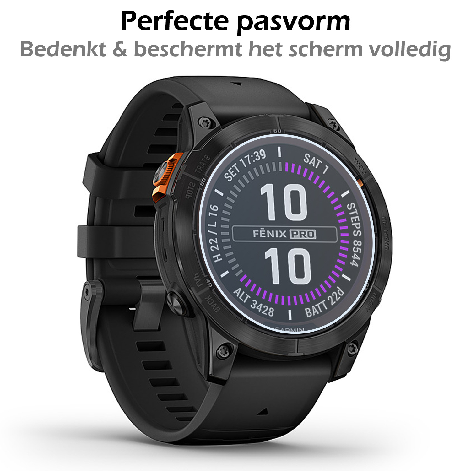 Nomfy Screenprotector Geschikt voor Garmin Fenix 7 Pro Screenprotector Bescherm Glas - Screen Protector Geschikt voor Garmin Fenix 7 Pro Screenprotector Tempered Glass - 3 PACK