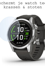 BASEY. Screenprotector Geschikt voor Garmin Fenix 7S Pro Screenprotector Tempered Glass Beschermglas - Screenprotector Geschikt voor Garmin Fenix 7S Pro Screen Protector