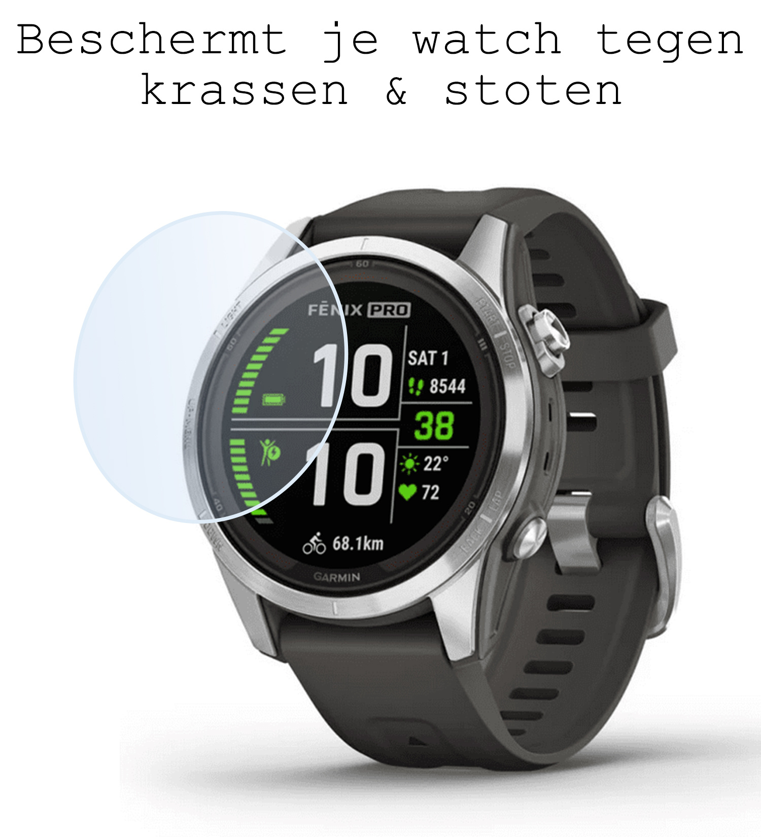 BASEY. Screenprotector Geschikt voor Garmin Fenix 7S Pro Screenprotector Tempered Glass Beschermglas - Screenprotector Geschikt voor Garmin Fenix 7S Pro Screen Protector - 2 Stuks