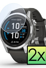 NoXx Screenprotector Geschikt voor Garmin Fenix 7S Pro Screenprotector Tempered Glass Gehard Glas - 2x