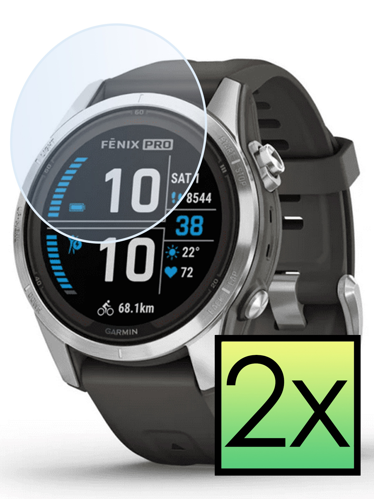 NoXx Screenprotector Geschikt voor Garmin Fenix 7S Pro Screenprotector Tempered Glass Gehard Glas - 2x