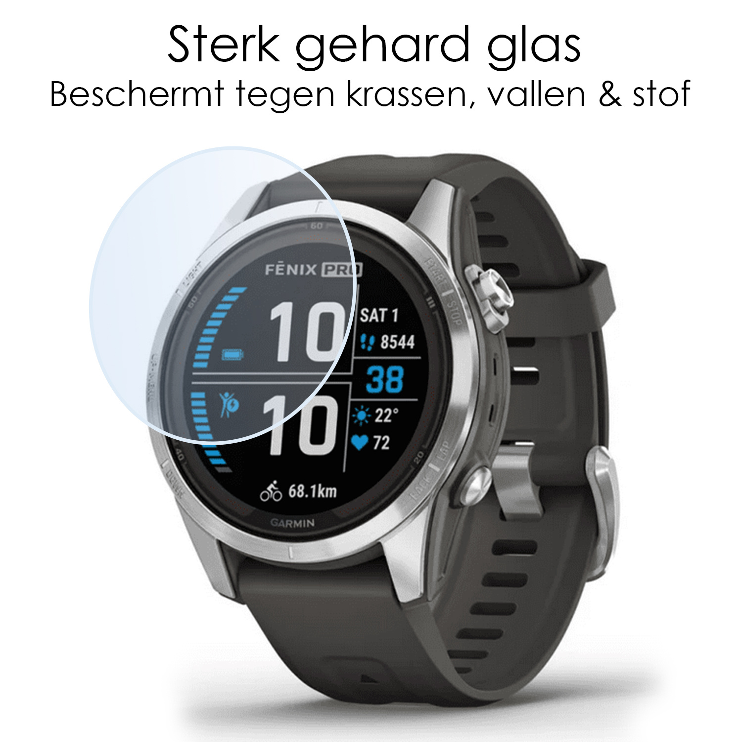 NoXx Screenprotector Geschikt voor Garmin Fenix 7S Pro Screenprotector Tempered Glass Gehard Glas - 2x