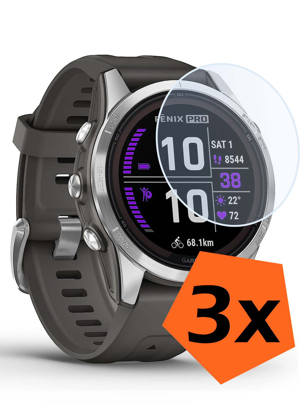 Nomfy Screenprotector Geschikt voor Garmin Fenix 7S Pro Screenprotector Bescherm Glas - Screen Protector Geschikt voor Garmin Fenix 7S Pro Screenprotector Tempered Glass - 3 PACK