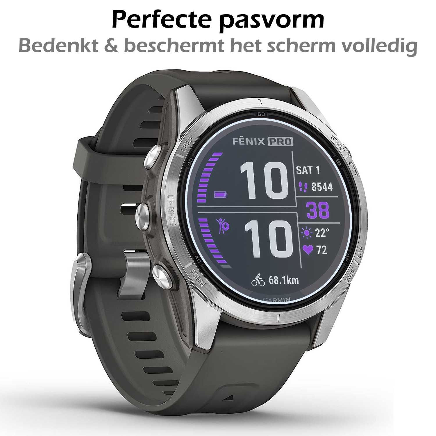 Nomfy Screenprotector Geschikt voor Garmin Fenix 7S Pro Screenprotector Bescherm Glas - Screen Protector Geschikt voor Garmin Fenix 7S Pro Screenprotector Tempered Glass - 3 PACK
