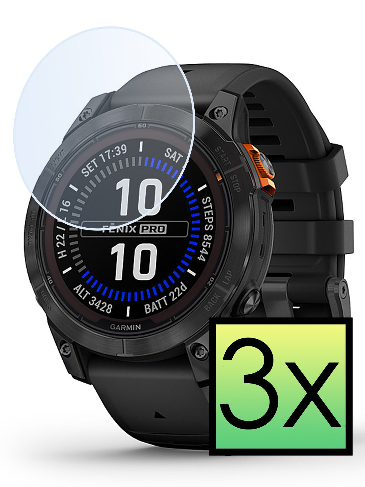 NoXx Screenprotector Geschikt voor Garmin Fenix 7X Pro Screenprotector Tempered Glass Gehard Glas - 3x