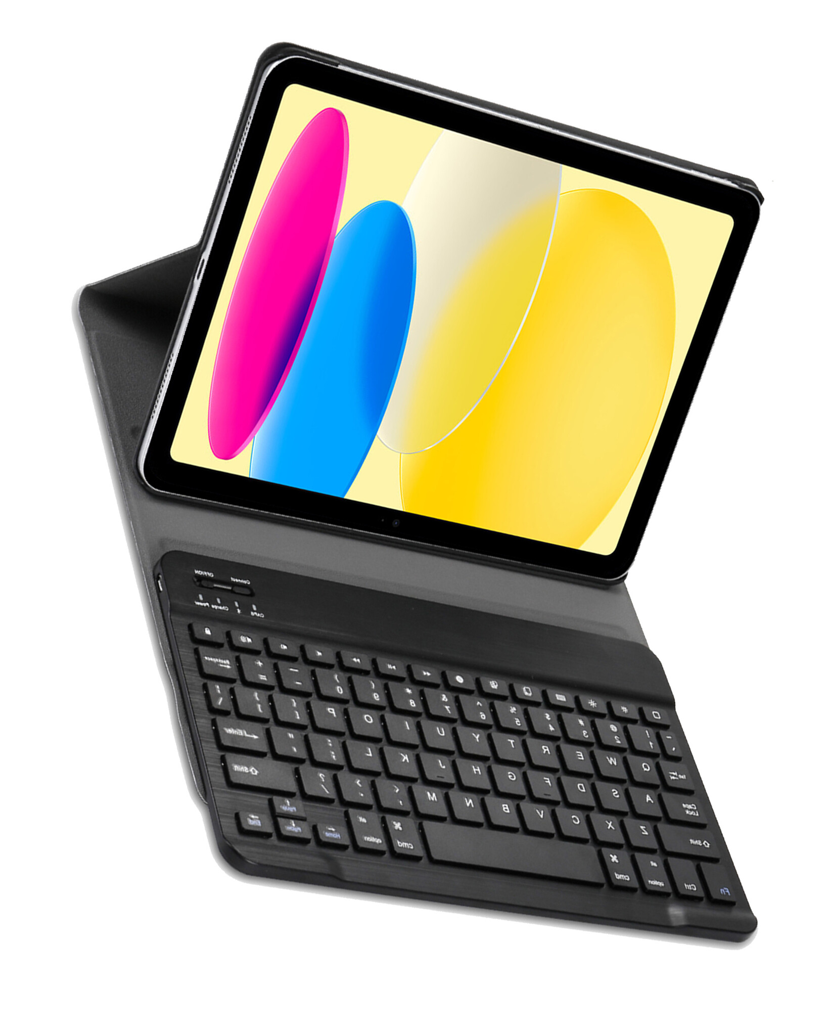 BASEY. Hoesje Geschikt voor iPad 2022 Toetsenbord Hoes Book Case - Hoes Geschikt voor iPad 10 Toetsenbord Hoesje Keyboard Cover - Donkerblauw