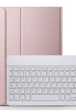 BASEY. Hoesje Geschikt voor iPad 2022 Toetsenbord Hoes Book Case - Hoes Geschikt voor iPad 10 Toetsenbord Hoesje Keyboard Cover - Rosé goud