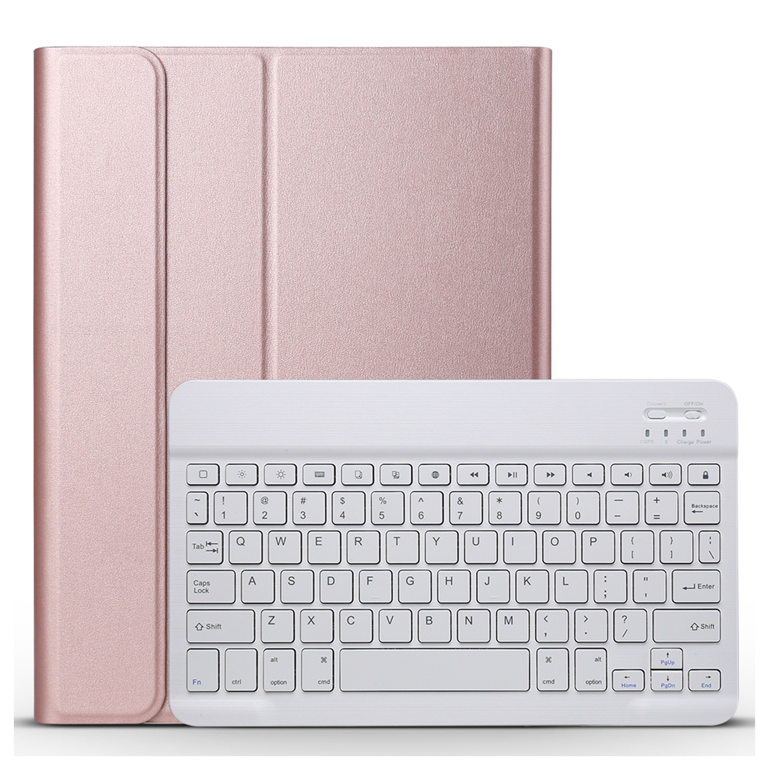 BASEY. Hoesje Geschikt voor iPad 2022 Toetsenbord Hoes Book Case - Hoes Geschikt voor iPad 10 Toetsenbord Hoesje Keyboard Cover - Rosé goud