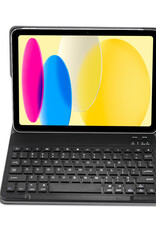 BASEY. Hoesje Geschikt voor iPad 2022 Toetsenbord Hoes Book Case - Hoes Geschikt voor iPad 10 Toetsenbord Hoesje Keyboard Cover - Zwart