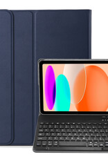 NoXx Hoesje Geschikt voor iPad 2022 Hoesje Toetsenbord Hoes - Hoes Geschikt voor iPad 10 Keyboard Case Book Cover - Donkerblauw