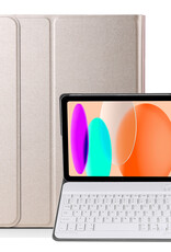 NoXx Hoesje Geschikt voor iPad 2022 Hoesje Toetsenbord Hoes - Hoes Geschikt voor iPad 10 Keyboard Case Book Cover - Goud