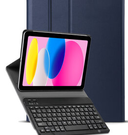 Nomfy Nomfy iPad 10 (2022) Toetsenbordhoes - Donkerblauw