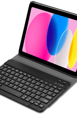 Nomfy Hoes Geschikt voor iPad 2022 Hoes Toetsenbord Hoes Case Book Cover Hoesje - Hoesje Geschikt voor iPad 10 Keyboard Hoes - Donkerblauw