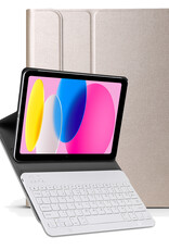 Nomfy Hoes Geschikt voor iPad 2022 Hoes Toetsenbord Hoes Case Book Cover Hoesje - Hoesje Geschikt voor iPad 10 Keyboard Hoes - Goud