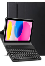 Nomfy Hoes Geschikt voor iPad 2022 Hoes Toetsenbord Hoes Case Book Cover Hoesje - Hoesje Geschikt voor iPad 10 Keyboard Hoes - Zwart