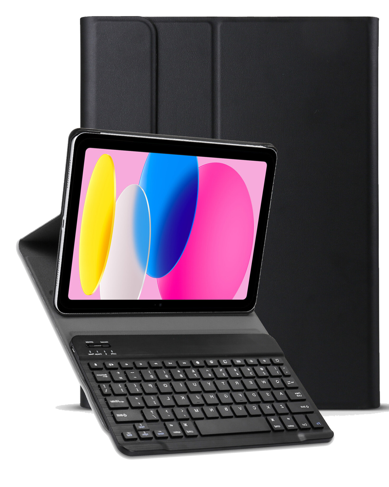 Nomfy Hoes Geschikt voor iPad 2022 Hoes Toetsenbord Hoes Case Book Cover Hoesje - Hoesje Geschikt voor iPad 10 Keyboard Hoes - Zwart