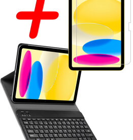 BASEY. BASEY. iPad 10 (2022) Toetsenbordhoes Met Screenprotector - Zwart