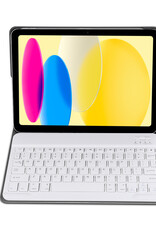 BASEY. Hoesje Geschikt voor iPad 2022 Toetsenbord Hoes Book Case Met Screenprotector - Hoes Geschikt voor iPad 10 Toetsenbord Hoesje Keyboard Cover - Goud