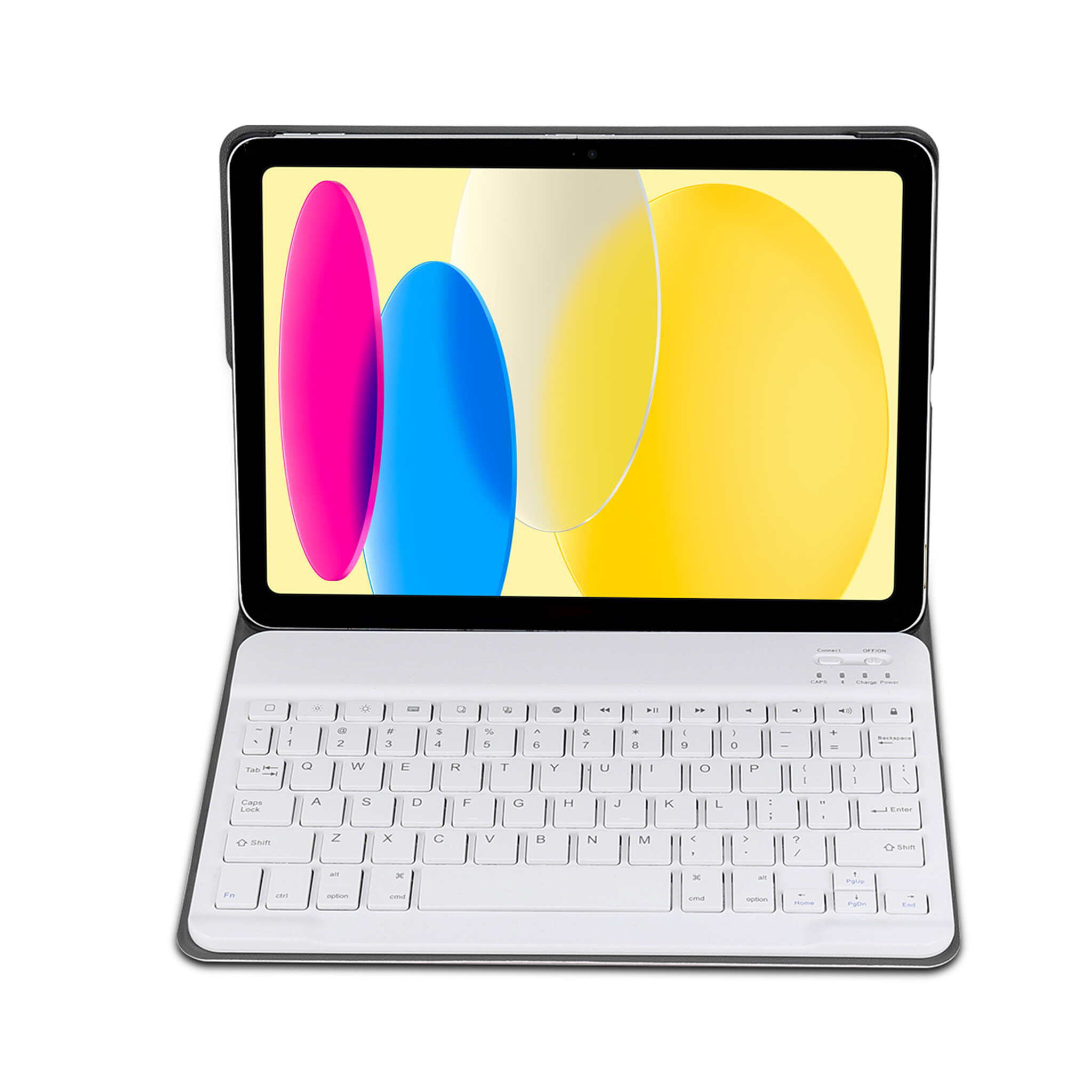 BASEY. Hoesje Geschikt voor iPad 2022 Toetsenbord Hoes Book Case Met Screenprotector - Hoes Geschikt voor iPad 10 Toetsenbord Hoesje Keyboard Cover - Goud