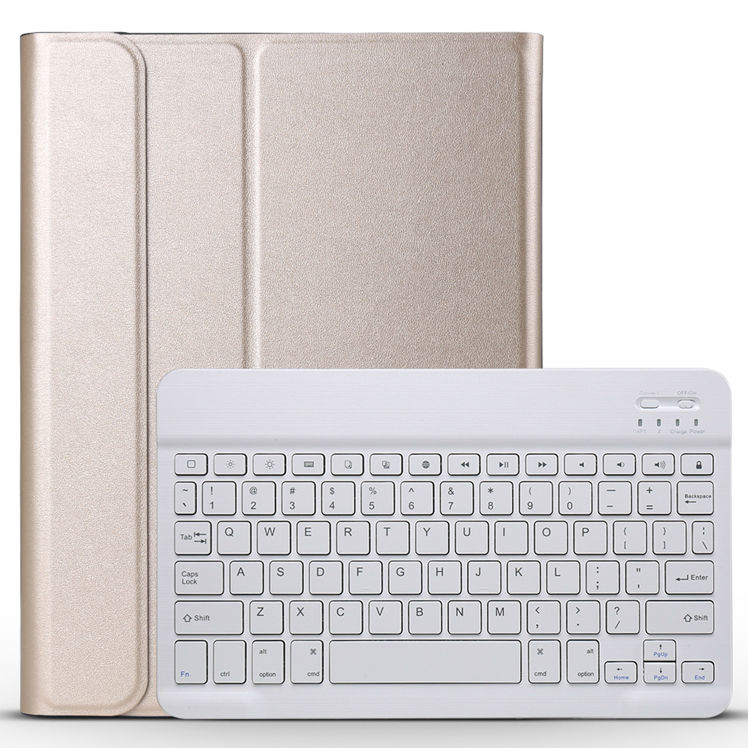 BASEY. Hoesje Geschikt voor iPad 2022 Toetsenbord Hoes Book Case Met Screenprotector - Hoes Geschikt voor iPad 10 Toetsenbord Hoesje Keyboard Cover - Goud