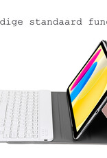 BASEY. Hoesje Geschikt voor iPad 2022 Toetsenbord Hoes Book Case Met Screenprotector - Hoes Geschikt voor iPad 10 Toetsenbord Hoesje Keyboard Cover - Rosé goud