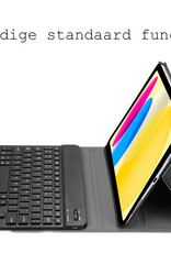 BASEY. Hoesje Geschikt voor iPad 2022 Toetsenbord Hoes Book Case Met Screenprotector - Hoes Geschikt voor iPad 10 Toetsenbord Hoesje Keyboard Cover - Zwart