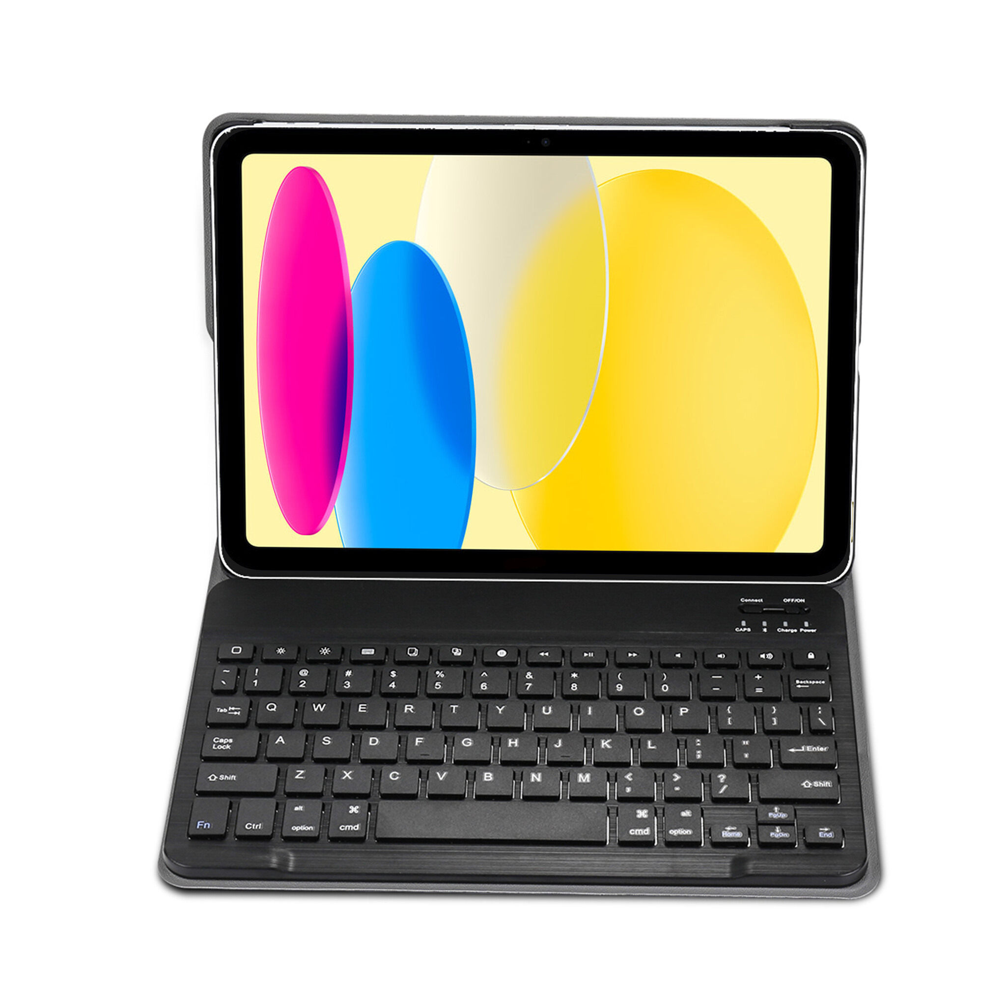 BASEY. Hoesje Geschikt voor iPad 2022 Toetsenbord Hoes Book Case Met Screenprotector - Hoes Geschikt voor iPad 10 Toetsenbord Hoesje Keyboard Cover - Zwart