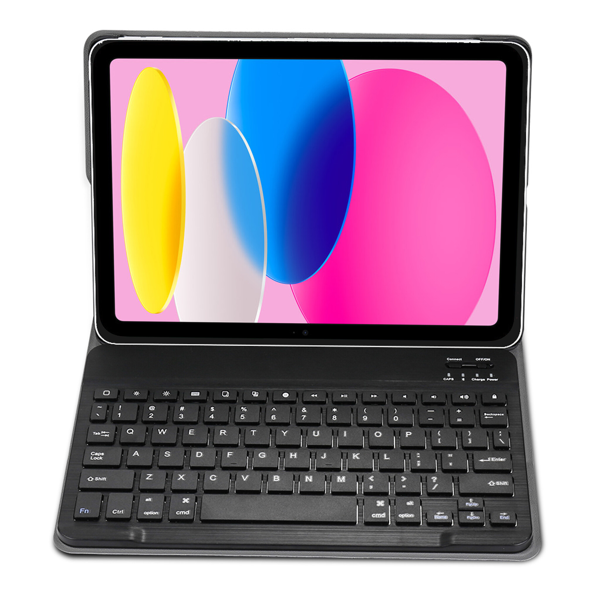 Nomfy Hoes Geschikt voor iPad 2022 Hoes Toetsenbord Hoes Case Book Cover Hoesje Met Screenprotector - Hoesje Geschikt voor iPad 10 Keyboard Hoes - Donkerblauw